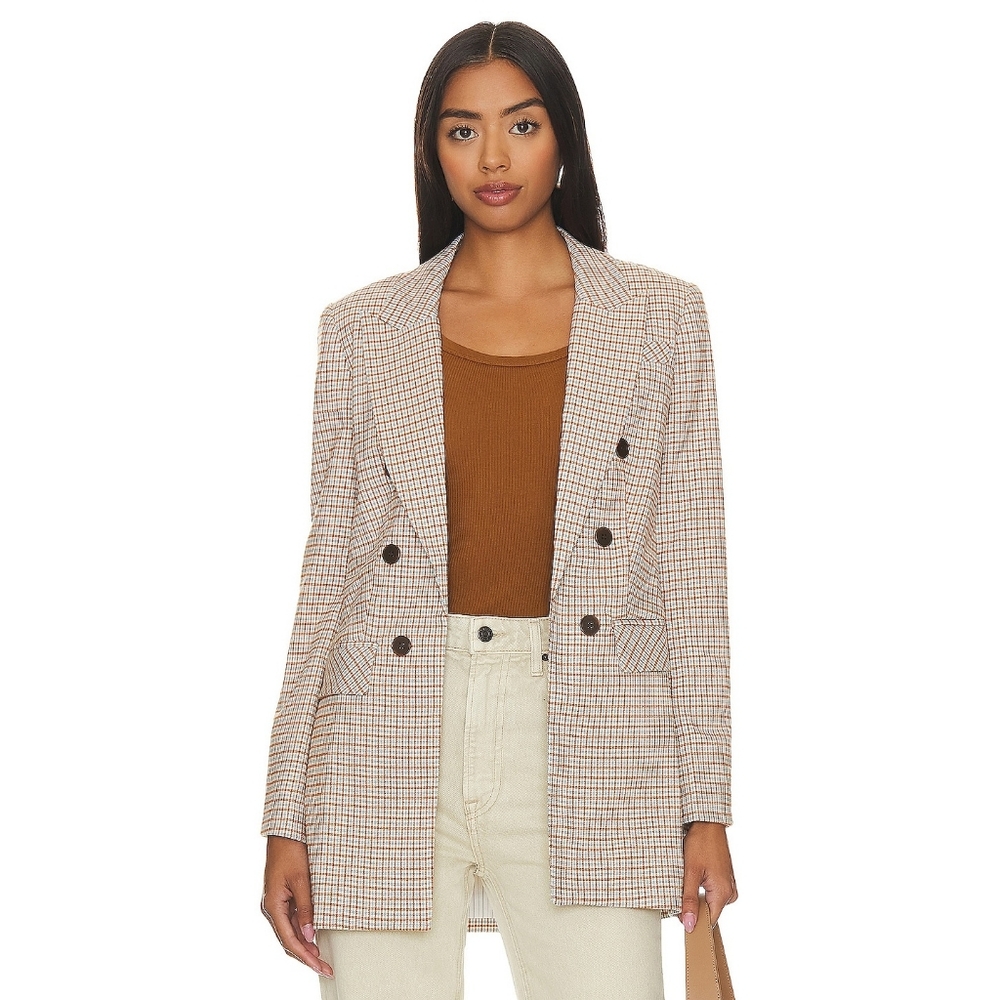 1. STATE Long Double Breasted Blazer in Dusty Blue | Size 8